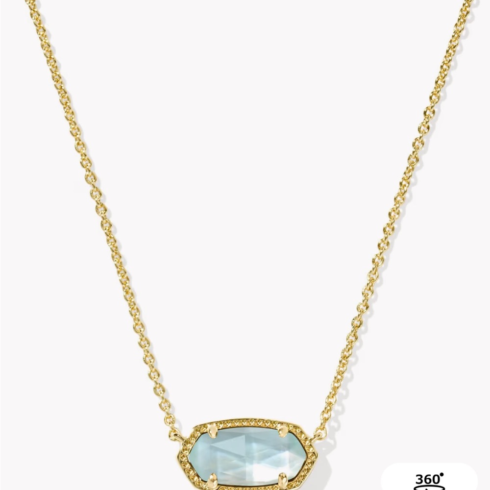 2 Kendra Scott Necklaces one with Pale Blue Stone and the other is rose gold